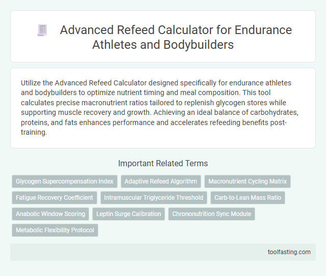 Advanced Refeed Calculator for Endurance Athletes and Bodybuilders