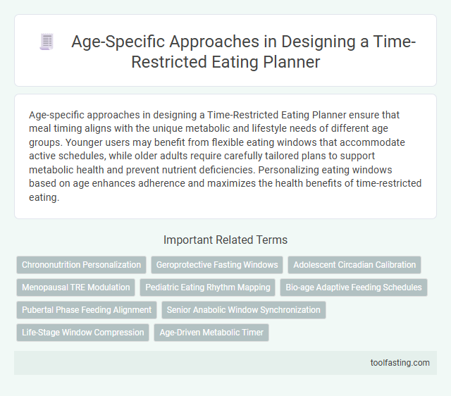 Age-Specific Approaches in Designing a Time-Restricted Eating Planner