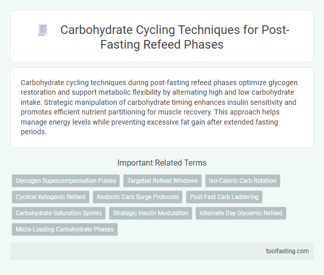 Carbohydrate Cycling Techniques for Post-Fasting Refeed Phases