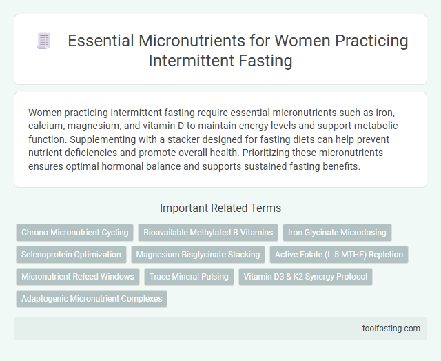 Essential Micronutrients for Women Practicing Intermittent Fasting