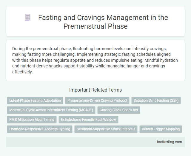 Fasting and Cravings Management in the Premenstrual Phase