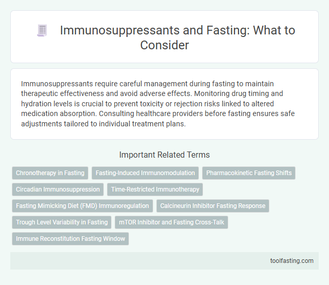 Immunosuppressants and Fasting: What to Consider