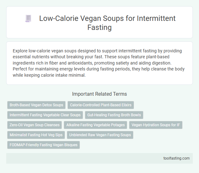 Low-Calorie Vegan Soups for Intermittent Fasting
