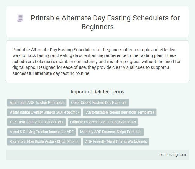 Printable Alternate Day Fasting Schedulers for Beginners