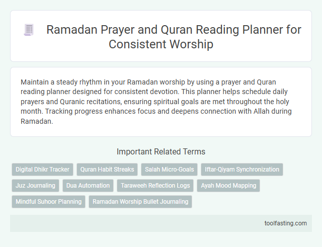Ramadan Prayer and Quran Reading Planner for Consistent Worship