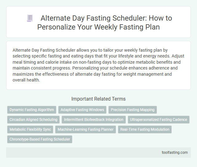 Alternate Day Fasting Scheduler: How to Personalize Your Weekly Fasting Plan