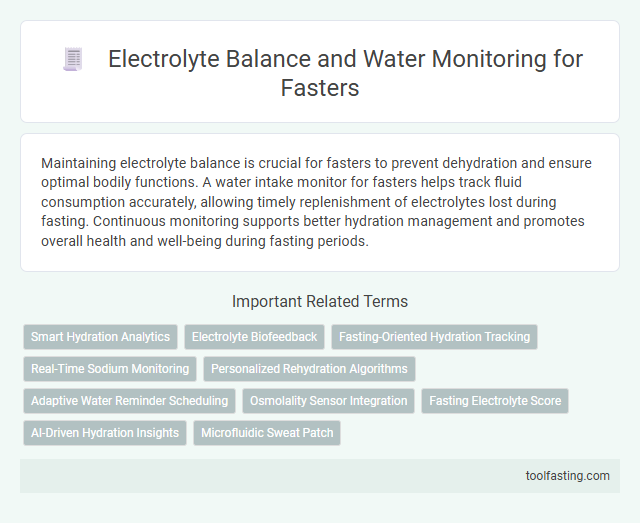 Electrolyte Balance and Water Monitoring for Fasters