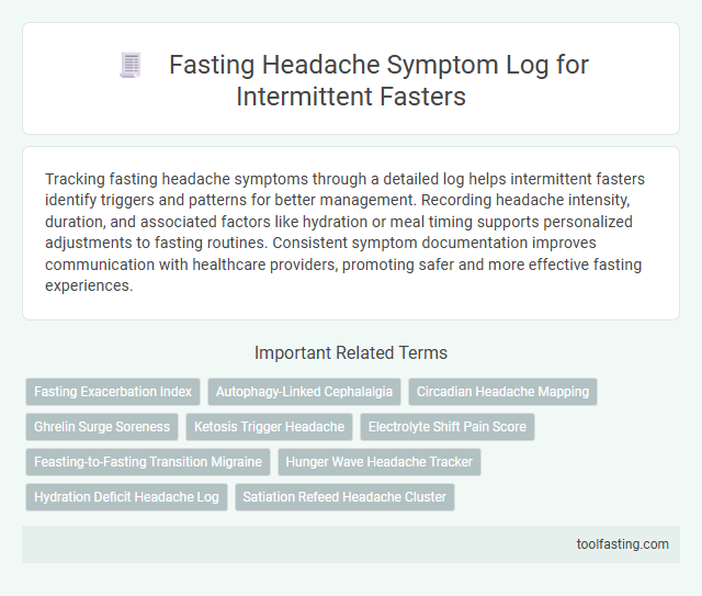 Fasting Headache Symptom Log for Intermittent Fasters