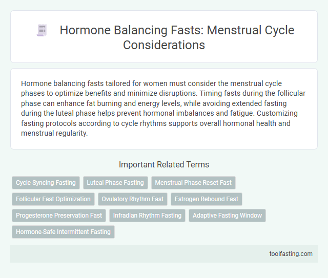 Hormone Balancing Fasts: Menstrual Cycle Considerations