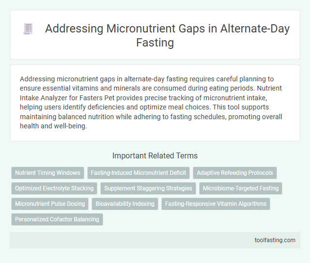 Addressing Micronutrient Gaps in Alternate-Day Fasting