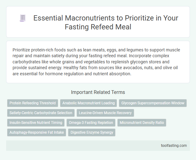 Essential Macronutrients to Prioritize in Your Fasting Refeed Meal