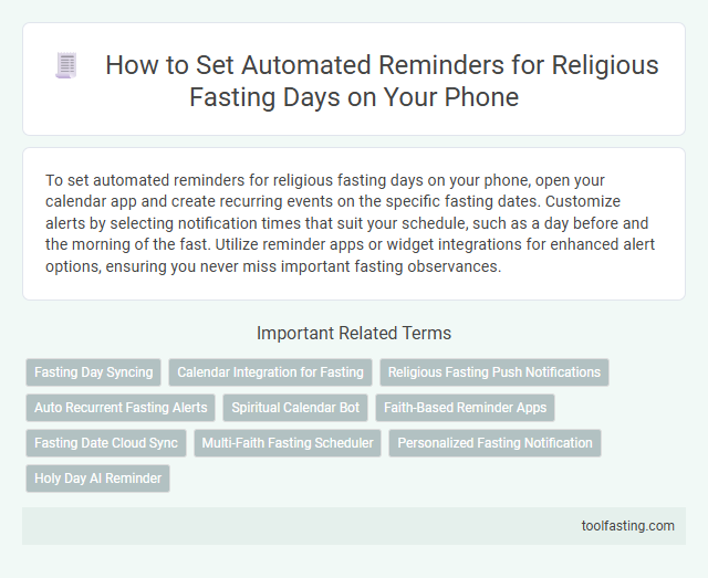 How to Set Automated Reminders for Religious Fasting Days on Your Phone