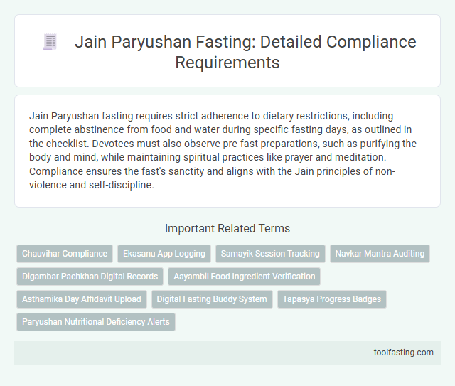 Jain Paryushan Fasting: Detailed Compliance Requirements