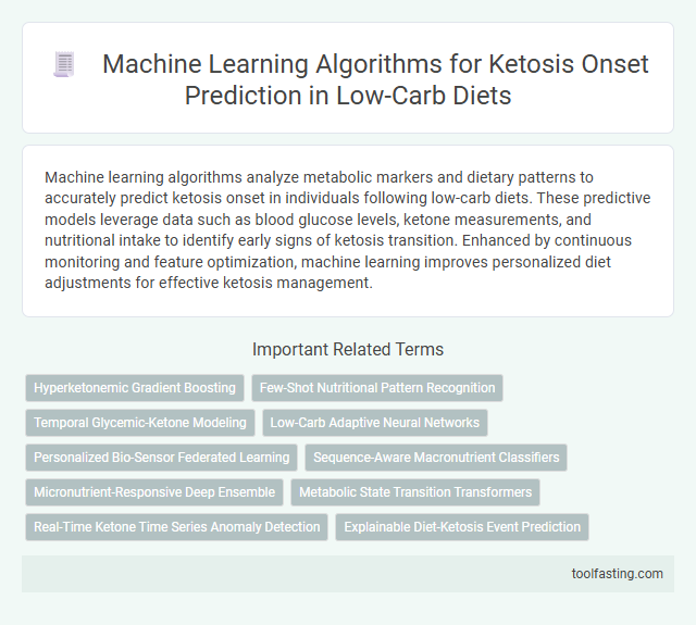 Machine Learning Algorithms for Ketosis Onset Prediction in Low-Carb Diets