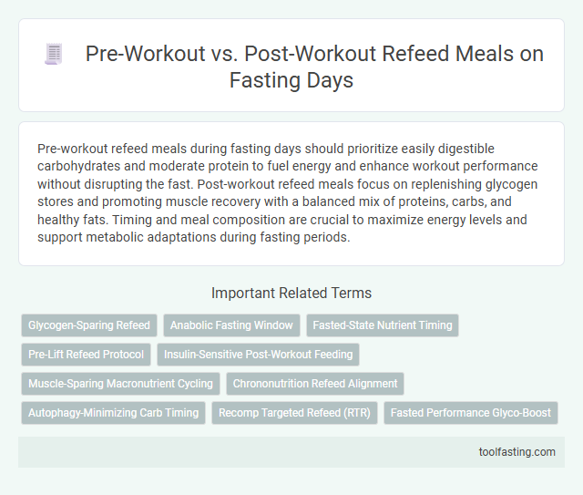 Pre-Workout vs. Post-Workout Refeed Meals on Fasting Days