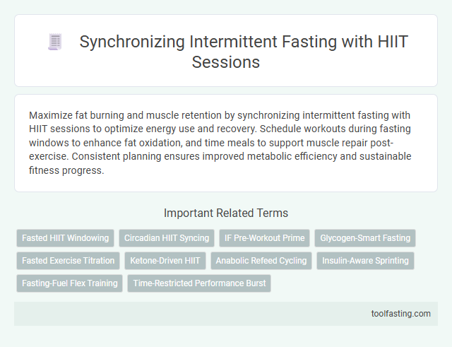Synchronizing Intermittent Fasting with HIIT Sessions