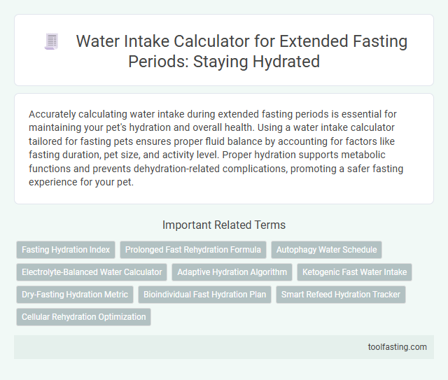 Water Intake Calculator for Extended Fasting Periods: Staying Hydrated