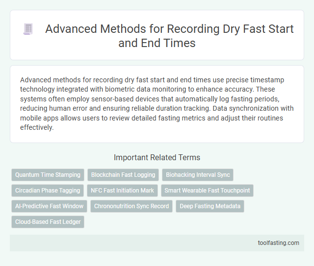 Advanced Methods for Recording Dry Fast Start and End Times