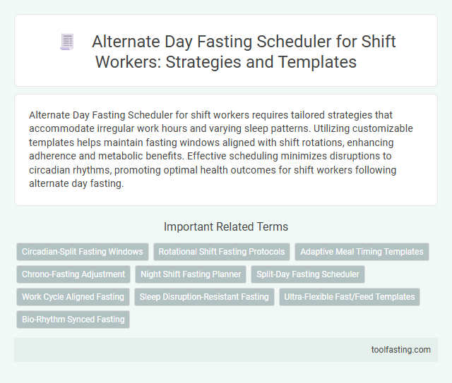 Alternate Day Fasting Scheduler for Shift Workers: Strategies and Templates