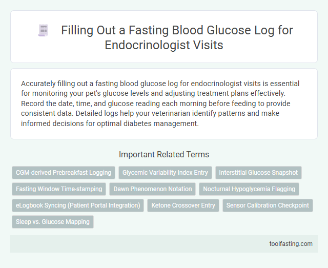 Filling Out a Fasting Blood Glucose Log for Endocrinologist Visits