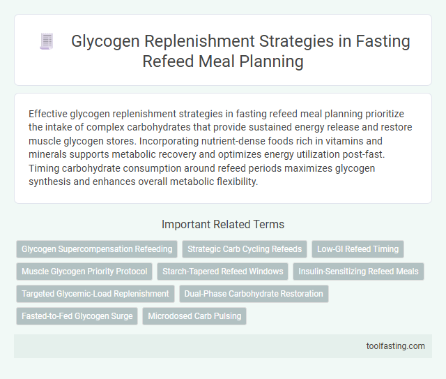 Glycogen Replenishment Strategies in Fasting Refeed Meal Planning