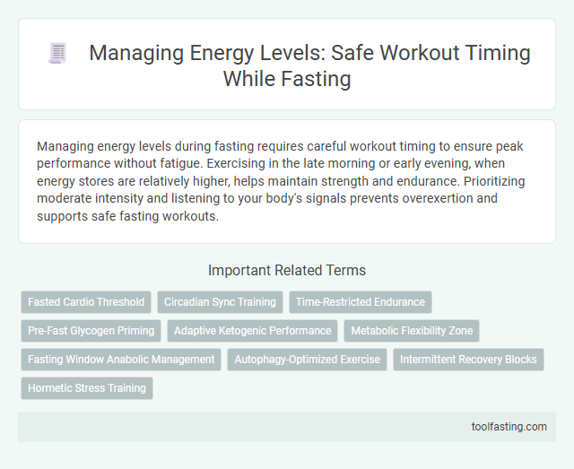 Managing Energy Levels: Safe Workout Timing While Fasting
