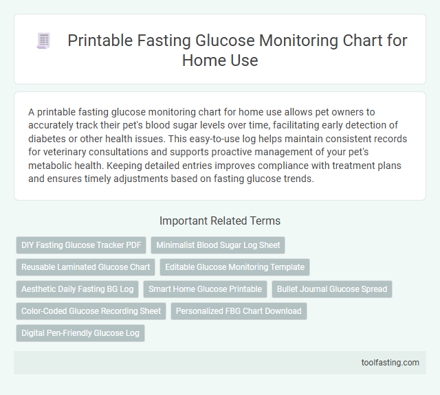 Printable Fasting Glucose Monitoring Chart for Home Use