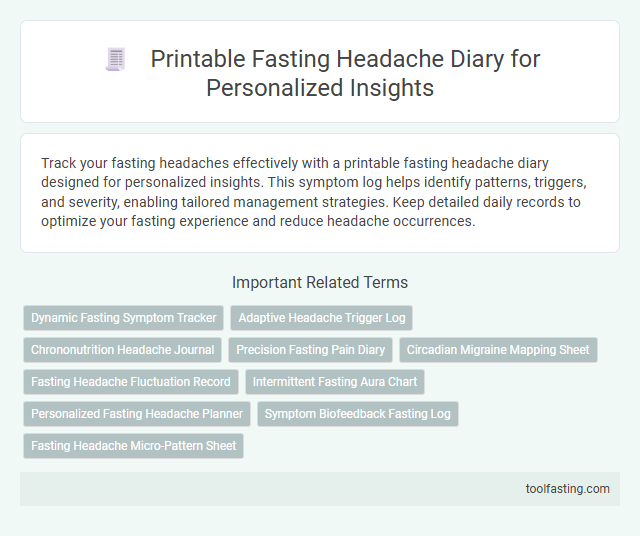 Printable Fasting Headache Diary for Personalized Insights