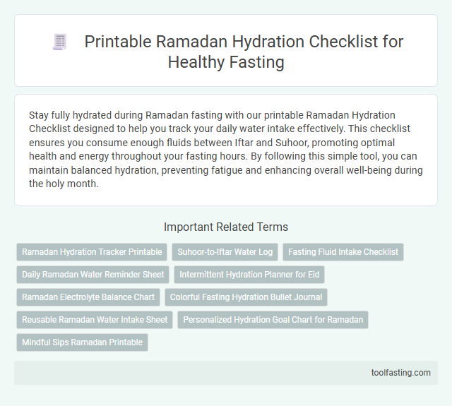 Printable Ramadan Hydration Checklist for Healthy Fasting