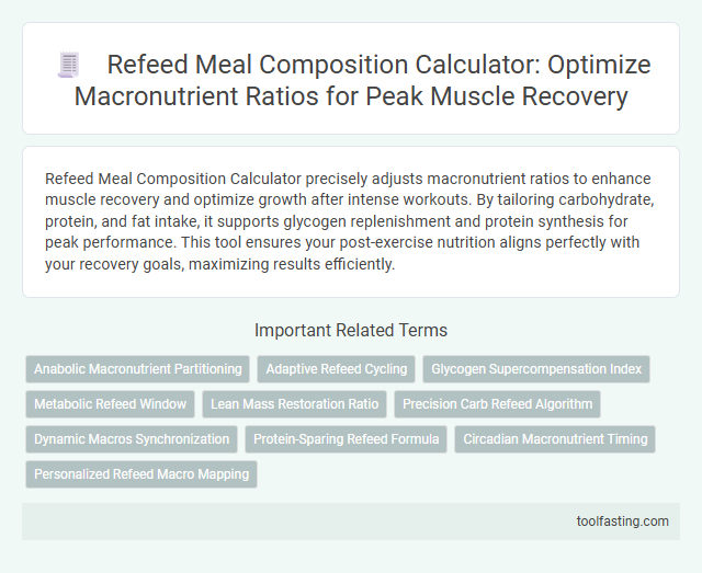 Refeed Meal Composition Calculator: Optimize Macronutrient Ratios for Peak Muscle Recovery