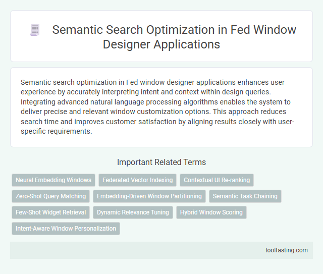 Semantic Search Optimization in Fed Window Designer Applications