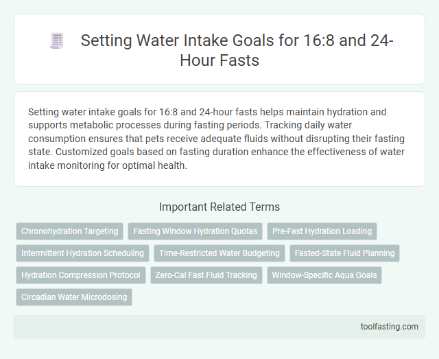 Setting Water Intake Goals for 16:8 and 24-Hour Fasts