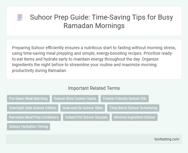 Suhoor Prep Guide: Time-Saving Tips for Busy Ramadan Mornings