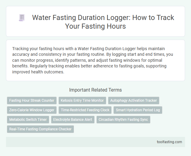 Water Fasting Duration Logger: How to Track Your Fasting Hours