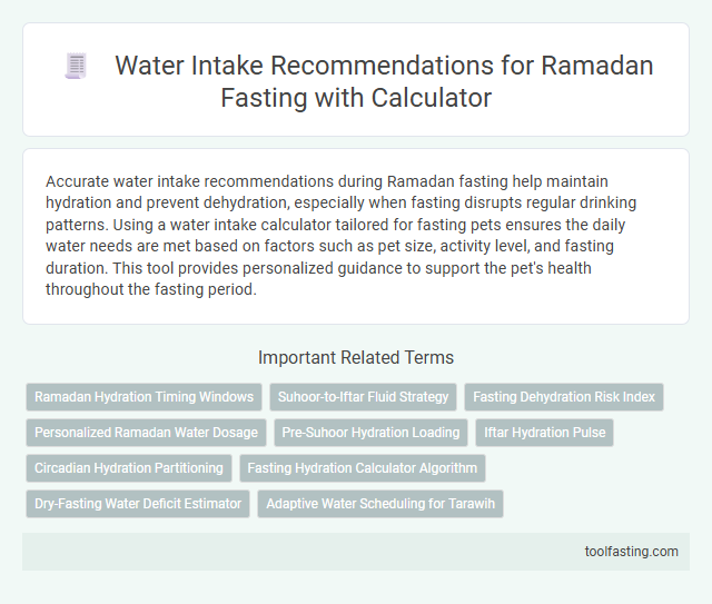 Water Intake Recommendations for Ramadan Fasting with Calculator