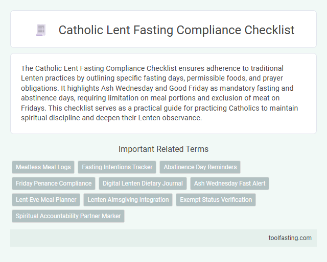 Catholic Lent Fasting Compliance Checklist