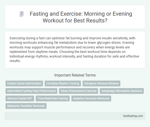 Fasting and Exercise: Morning or Evening Workout for Best Results?