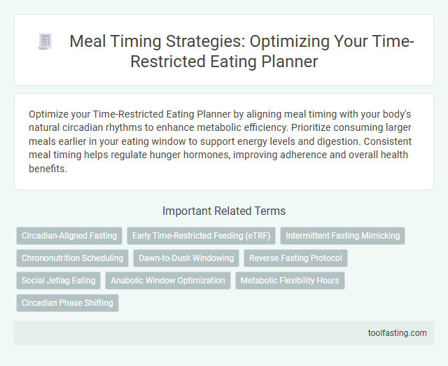 Meal Timing Strategies: Optimizing Your Time-Restricted Eating Planner