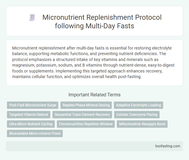 Micronutrient Replenishment Protocol following Multi-Day Fasts