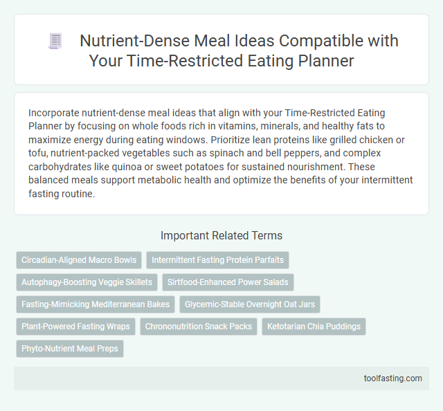Nutrient-Dense Meal Ideas Compatible with Your Time-Restricted Eating Planner