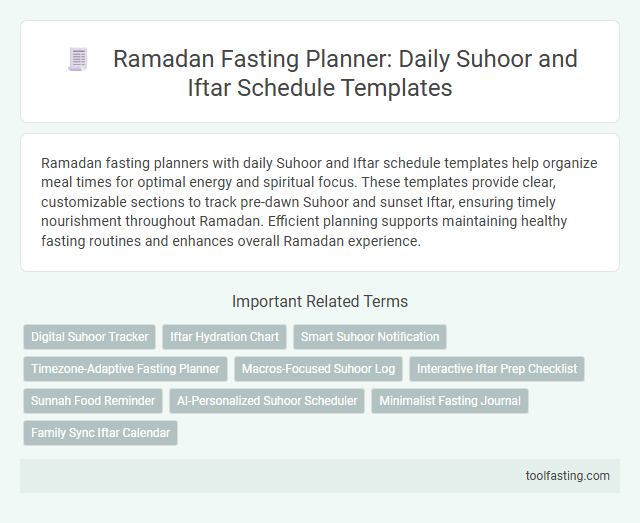 Ramadan Fasting Planner: Daily Suhoor and Iftar Schedule Templates