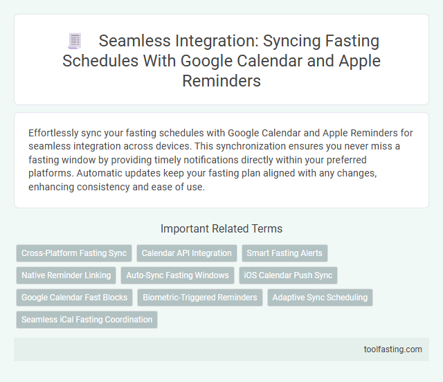 Seamless Integration: Syncing Fasting Schedules With Google Calendar and Apple Reminders