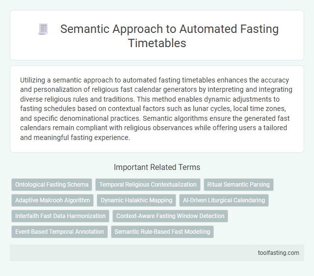 Semantic Approach to Automated Fasting Timetables