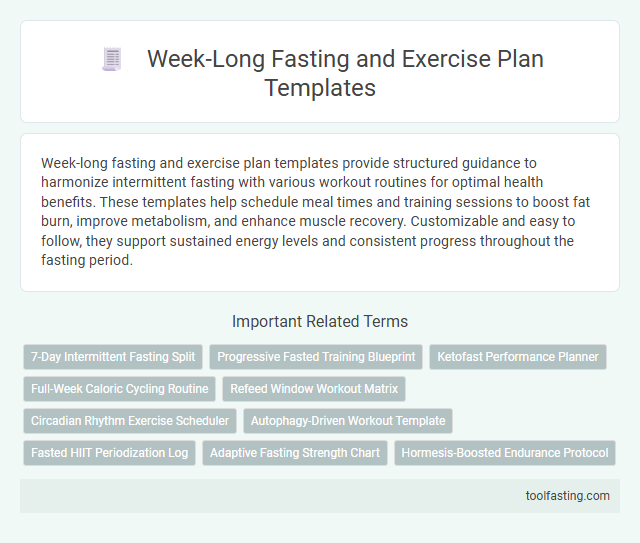 Week-Long Fasting and Exercise Plan Templates