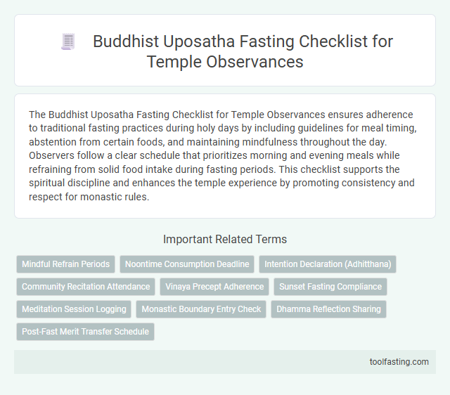 Buddhist Uposatha Fasting Checklist for Temple Observances