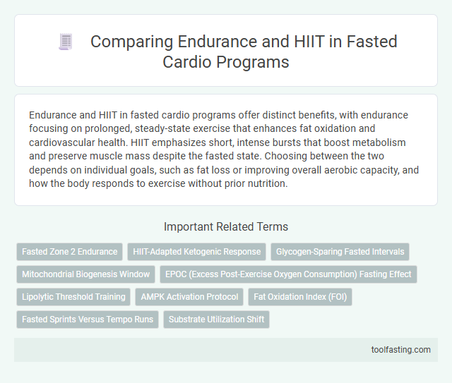Comparing Endurance and HIIT in Fasted Cardio Programs