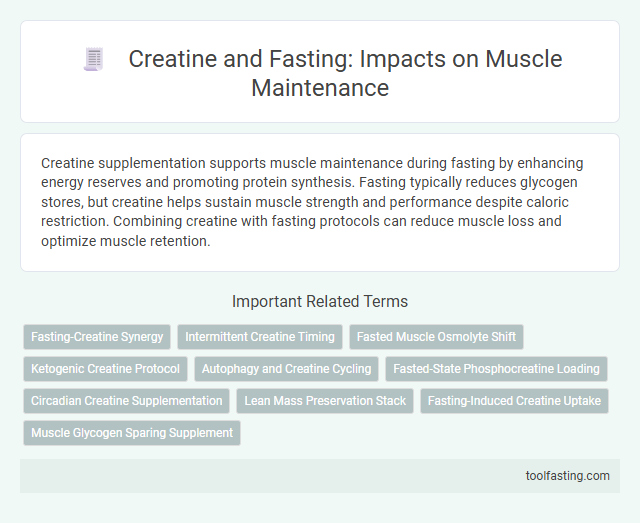 Creatine and Fasting: Impacts on Muscle Maintenance