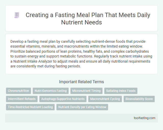 Creating a Fasting Meal Plan That Meets Daily Nutrient Needs