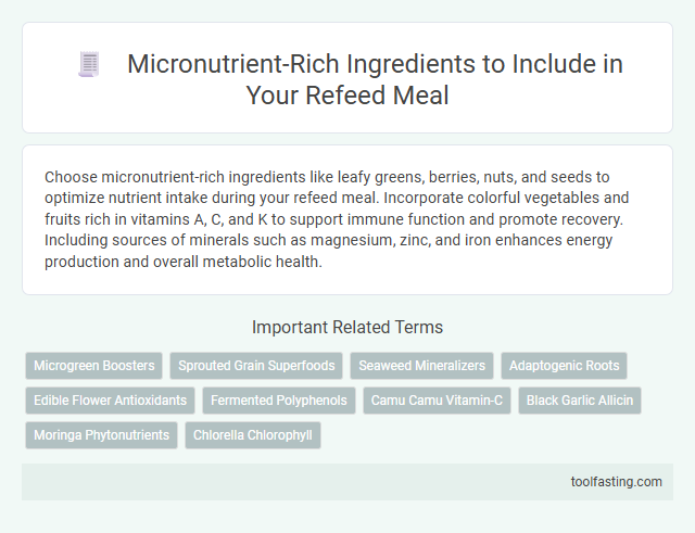 Micronutrient-Rich Ingredients to Include in Your Refeed Meal