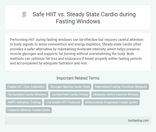 Safe HIIT vs. Steady State Cardio during Fasting Windows